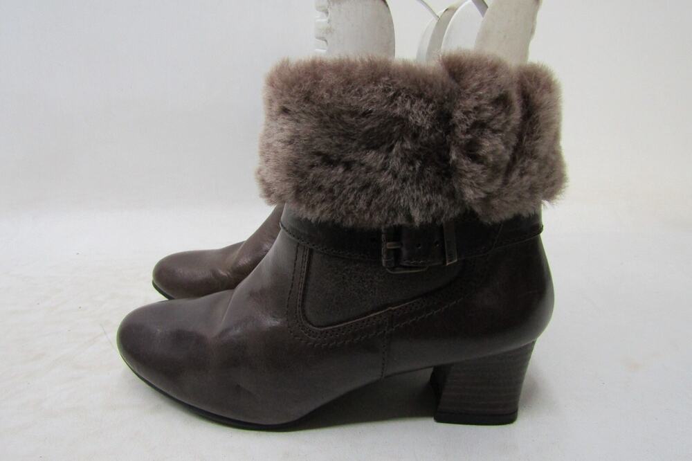 Bussola Womens Size 37 EUR Brown Leather Zip Ankle Fashion Boots Bootie